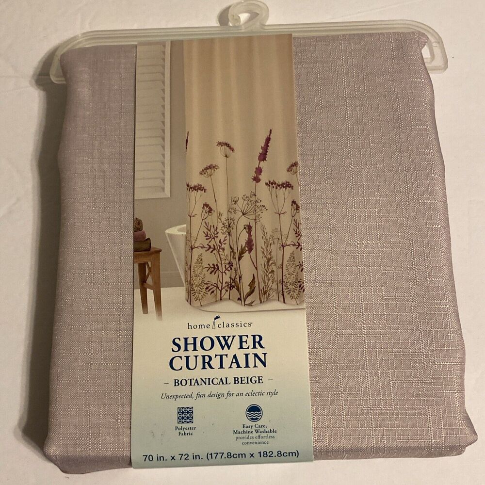 New Home Classics Botanical Beige Shower Curtain 70 x 72 Fabric Kohls Polyester